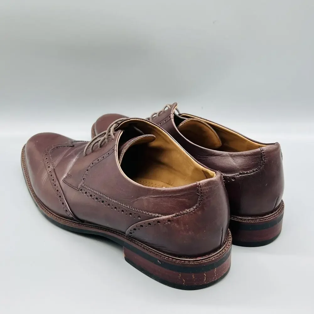 Cole Haan Shoes Mens 13 Brown Leather Grand OS Wingtip Oxford Dress Brogue